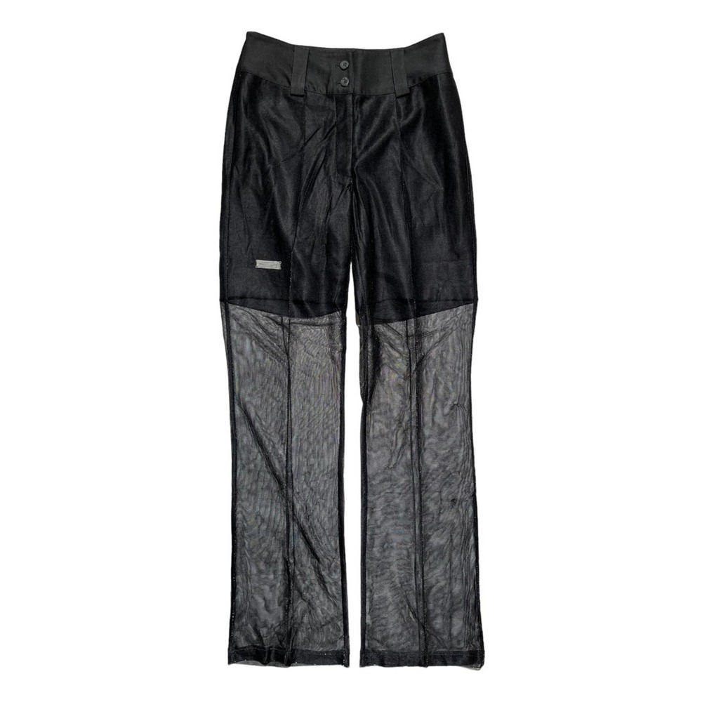 Mesh leg glossy trouser